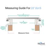 Measuring guide diagram for a DF kerb on a Skyseal rooflight