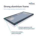 Strong aluminium frame of the Skyseal flat glass opening rooflight