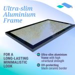 Ultra-slim aluminium frame feature graphic for the Skyseal fixed rooflight
