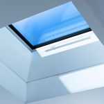 Interior view of a room lit by a Skyseal flat glass opening rooflight