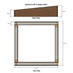 Technical drawing showing top and bottom views of the fixed rooflight frame