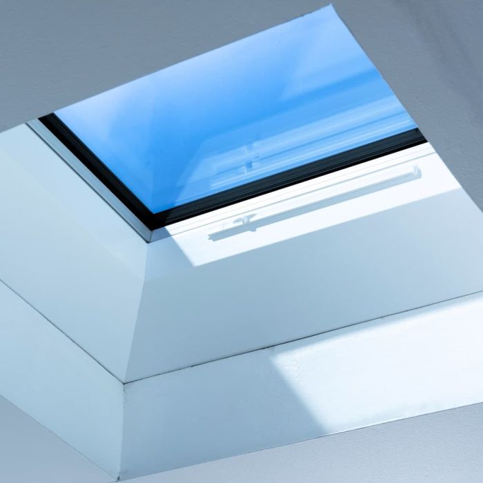 Interior view of a room lit by a Skyseal flat glass opening rooflight